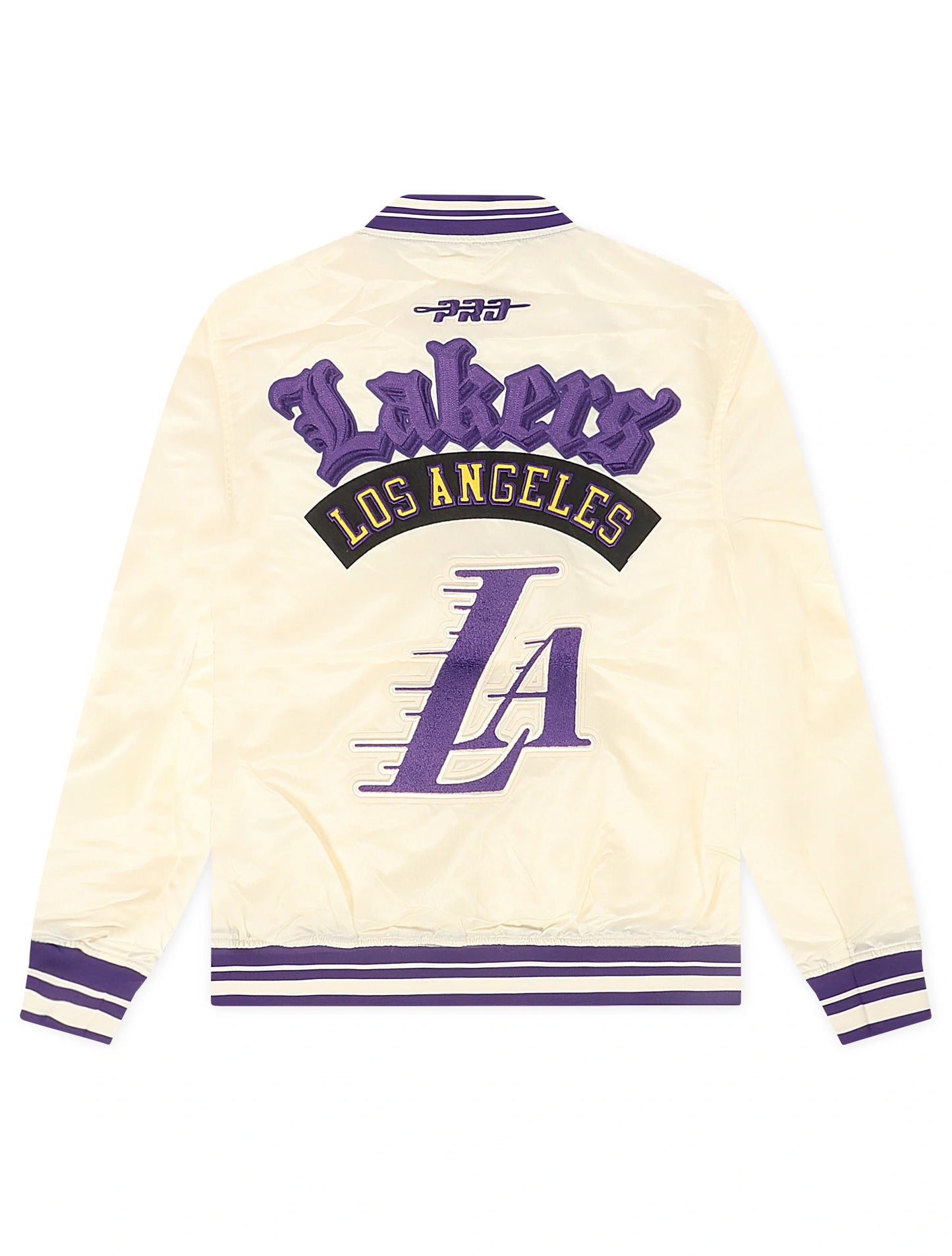 Chaqueta de satén Pro Standard LA Lakers Rib - Eggshell