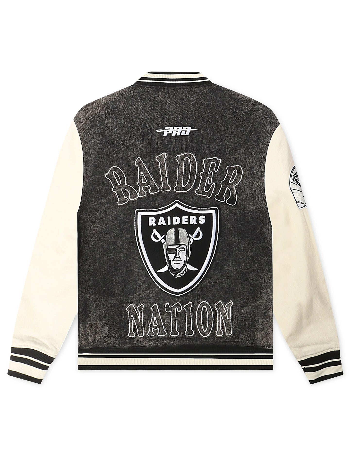 Chaqueta Pro Standard Raiders Rebel Athletics - Carbón/Crema