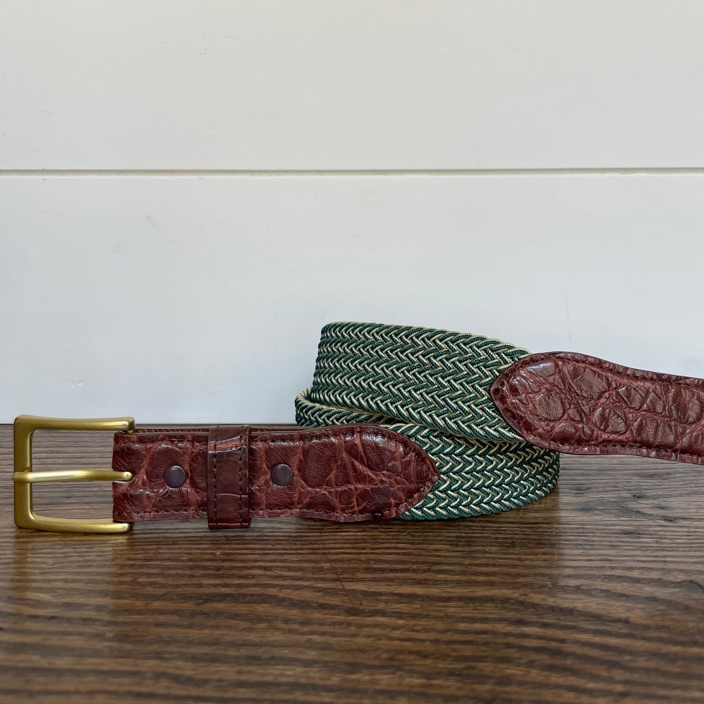 The Stretch Belt, Green & Tan