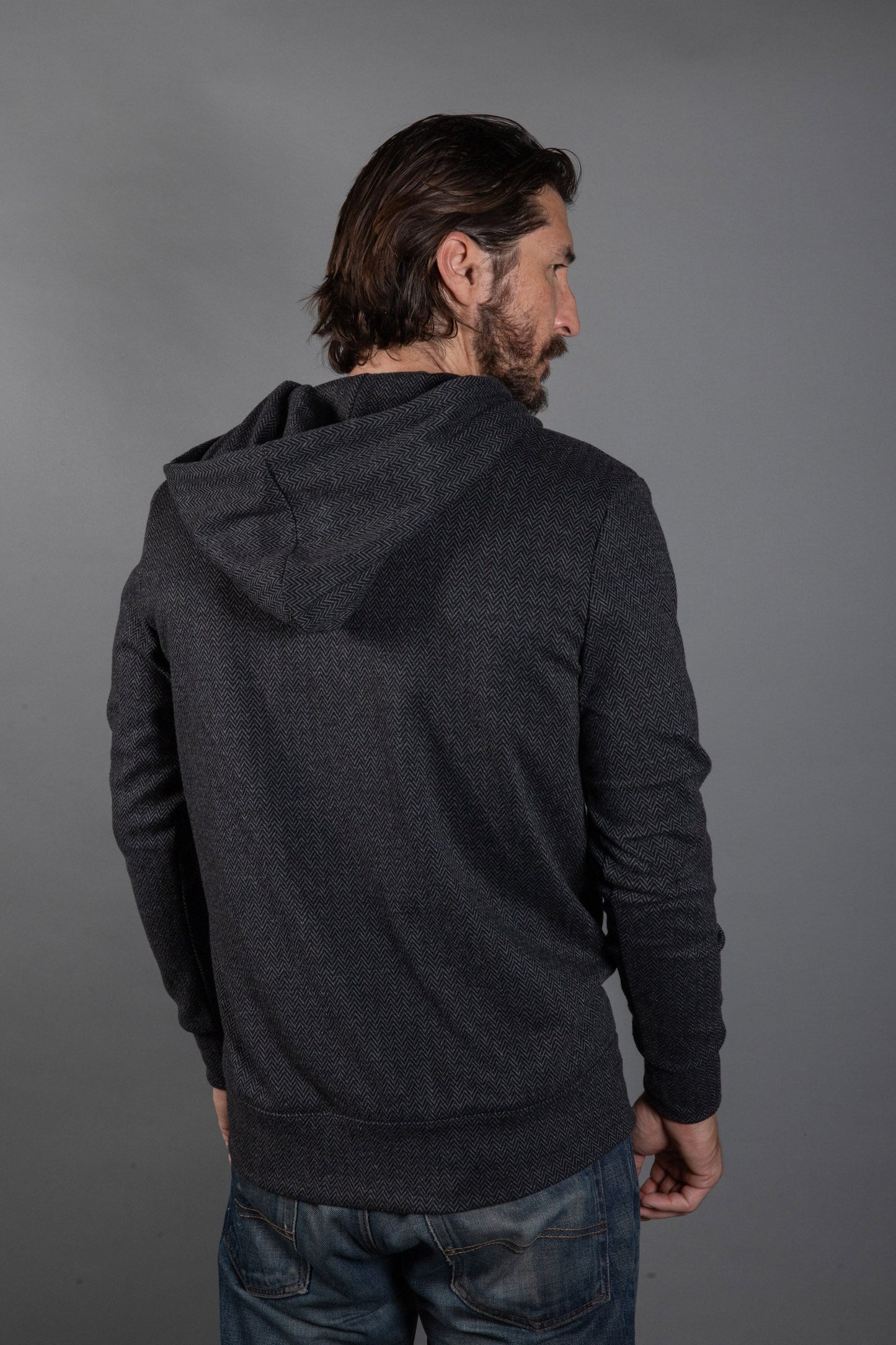 Sudadera Westin Herringbone con cremallera frontal