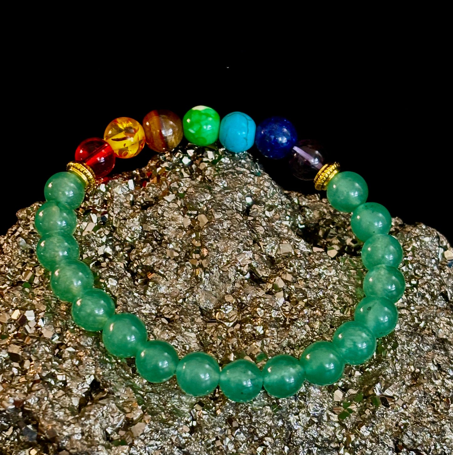 Pulsera Curativa de Chakra y Aventurina Verde