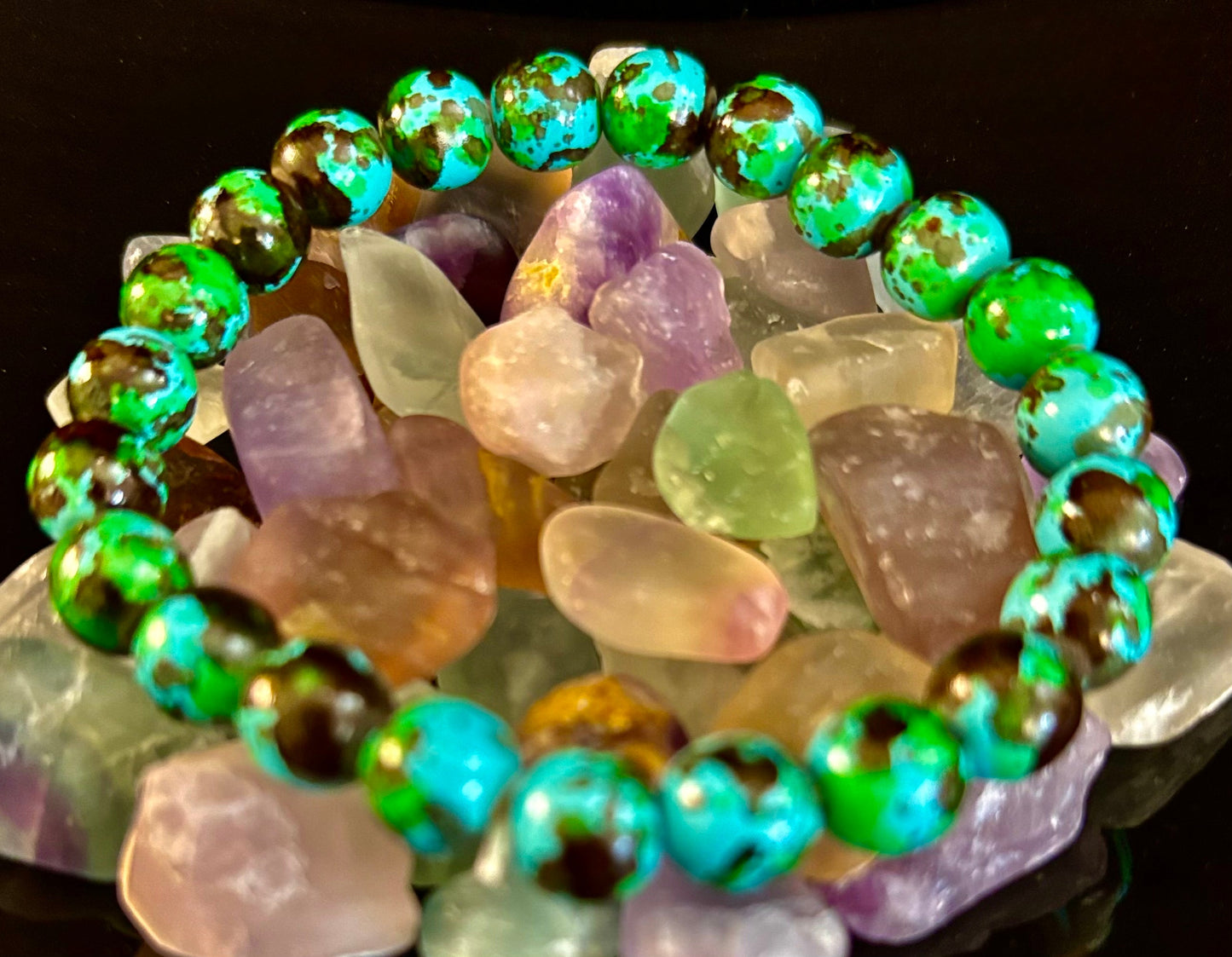 Pulsera Bohemio Estilo Playero Antiestrés – Cuentas Relajantes de 8mm para Muñecas Medianas 🌴💆♀️🌊