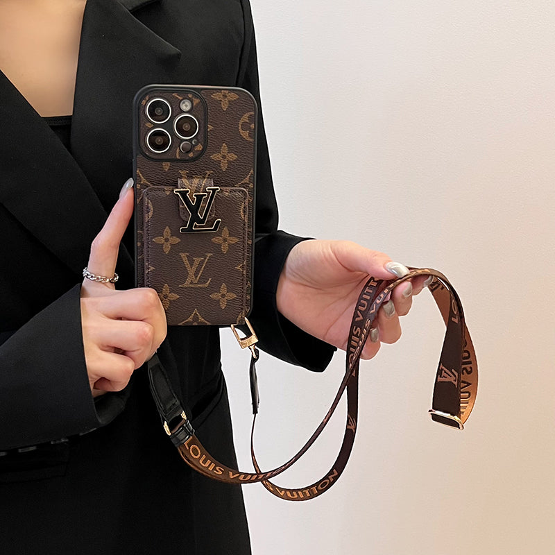 Funda para iPhone con cadena y bolsa de tarjeta Lou