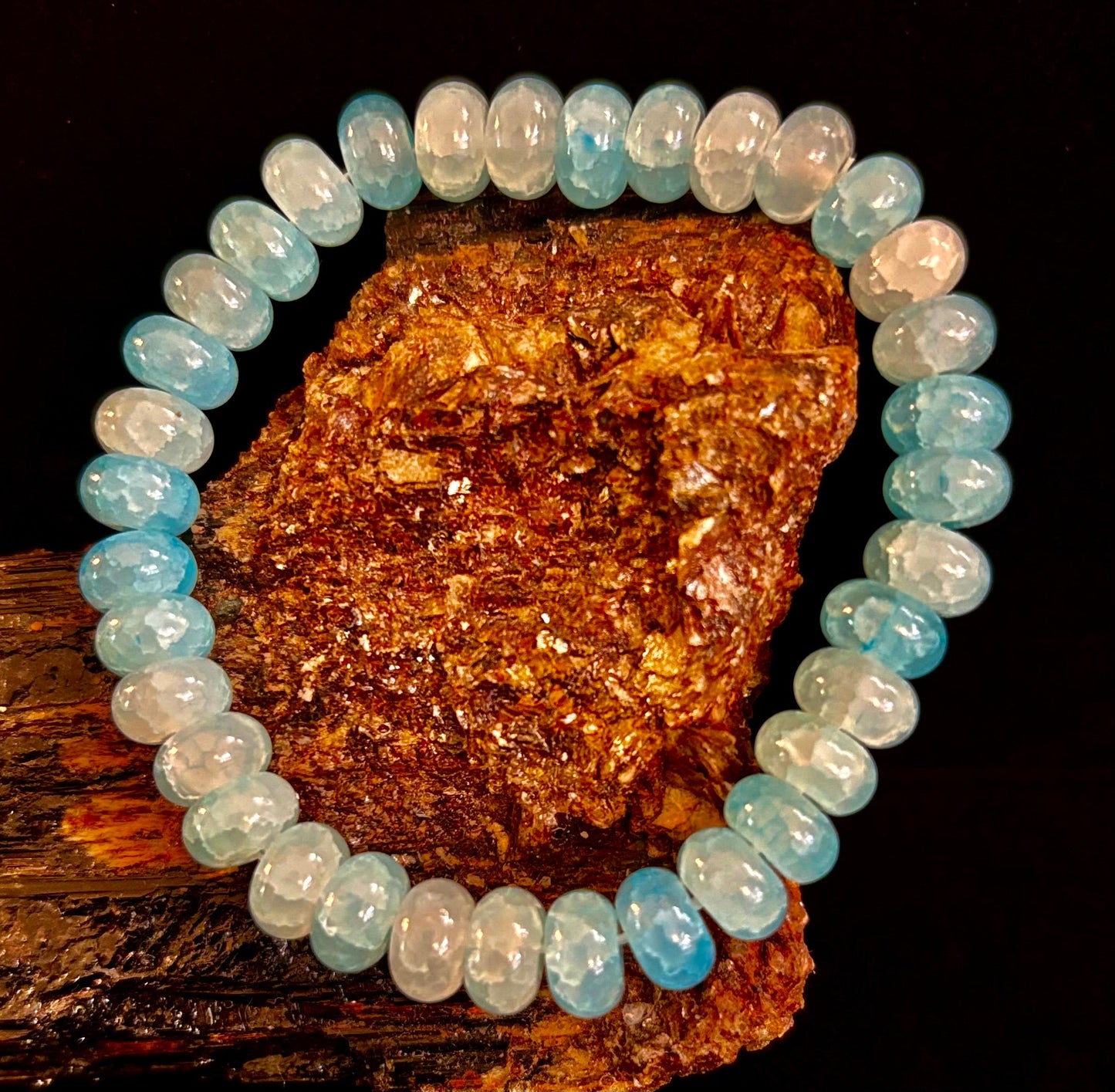 Pulsera Rondelle de Ágata "Fuerza Tranquila" – Energía Enraizada para Uso Diario 🌿🖤