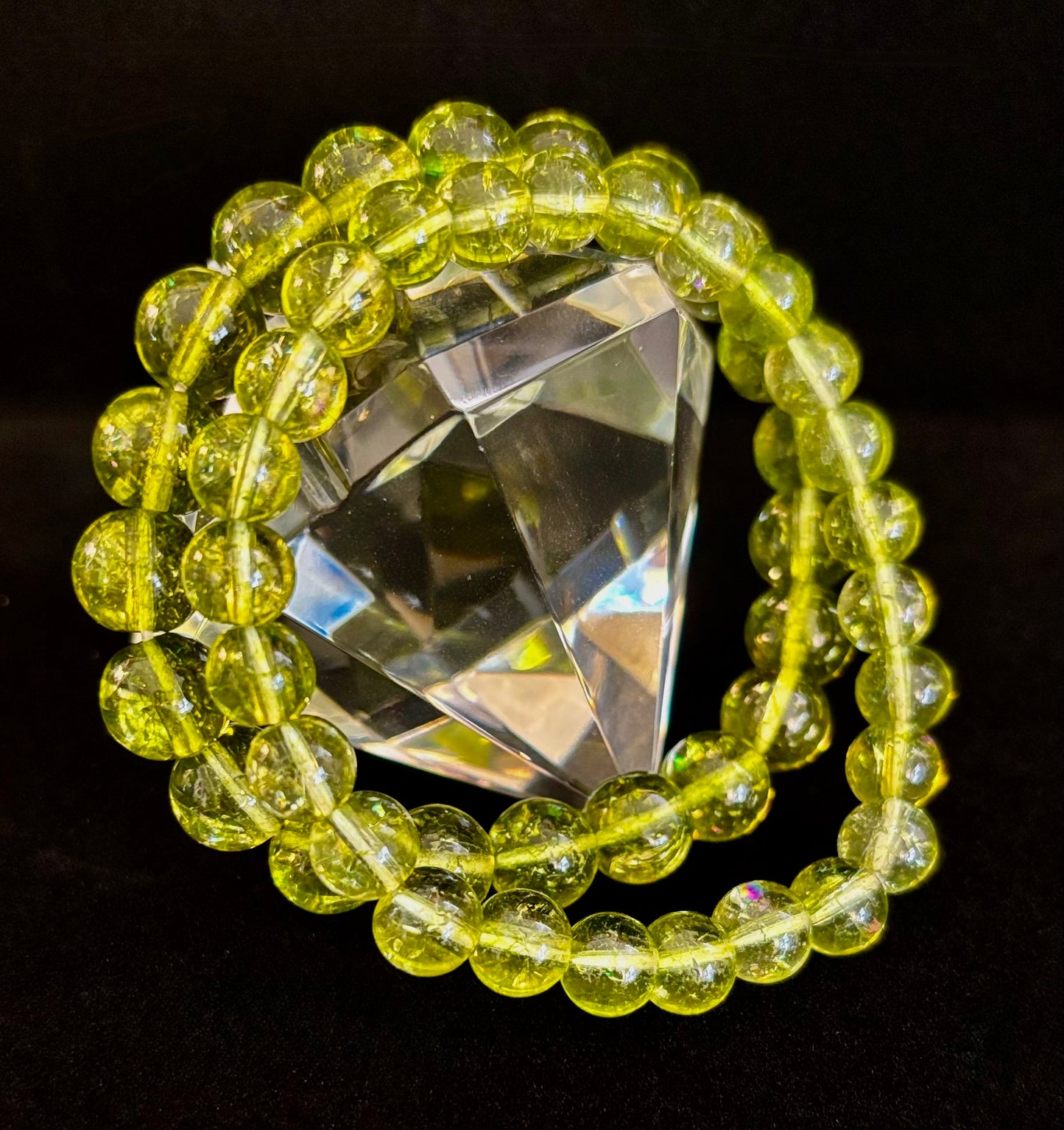 Pulsera curativa de peridoto verde: cuentas de 8 mm o 10 mm para abundancia, crecimiento y claridad emocional