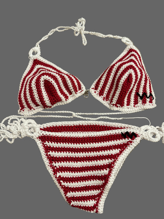 "CANDY CANE" CROTCHET BIKINI - WM QUEEN COLLECTION