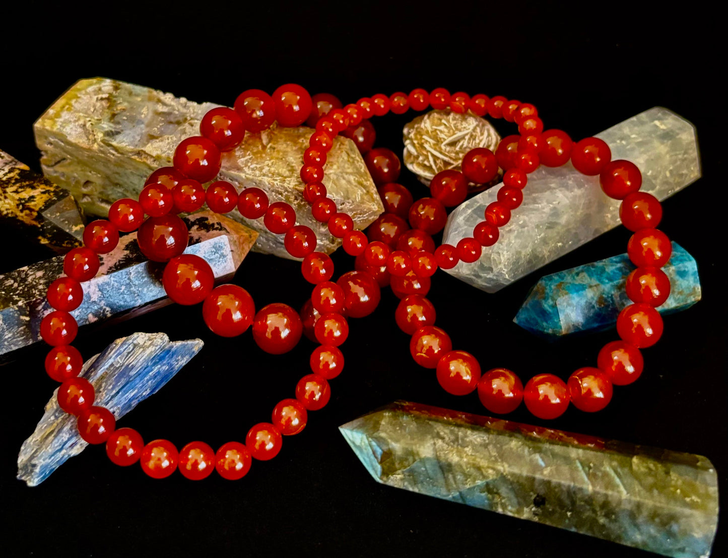 Pulsera de ónix rojo – Conexión a tierra y fuerza, cuentas de piedra natural