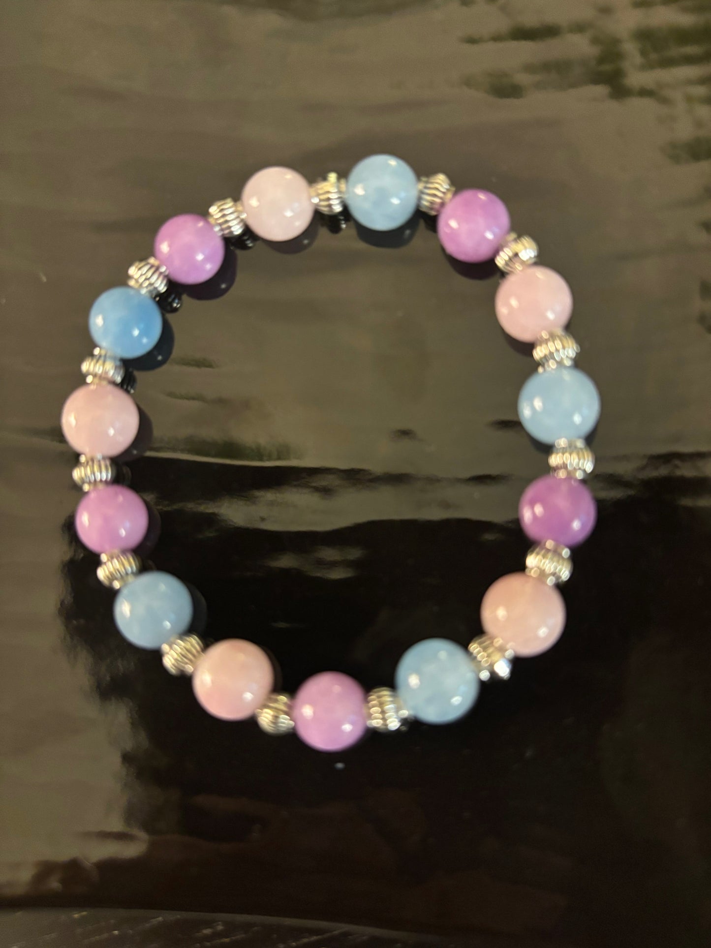 Pulsera Calmante – Cuentas de Aguamarina y Kunzita | Reduce el estrés y abraza la paz interior