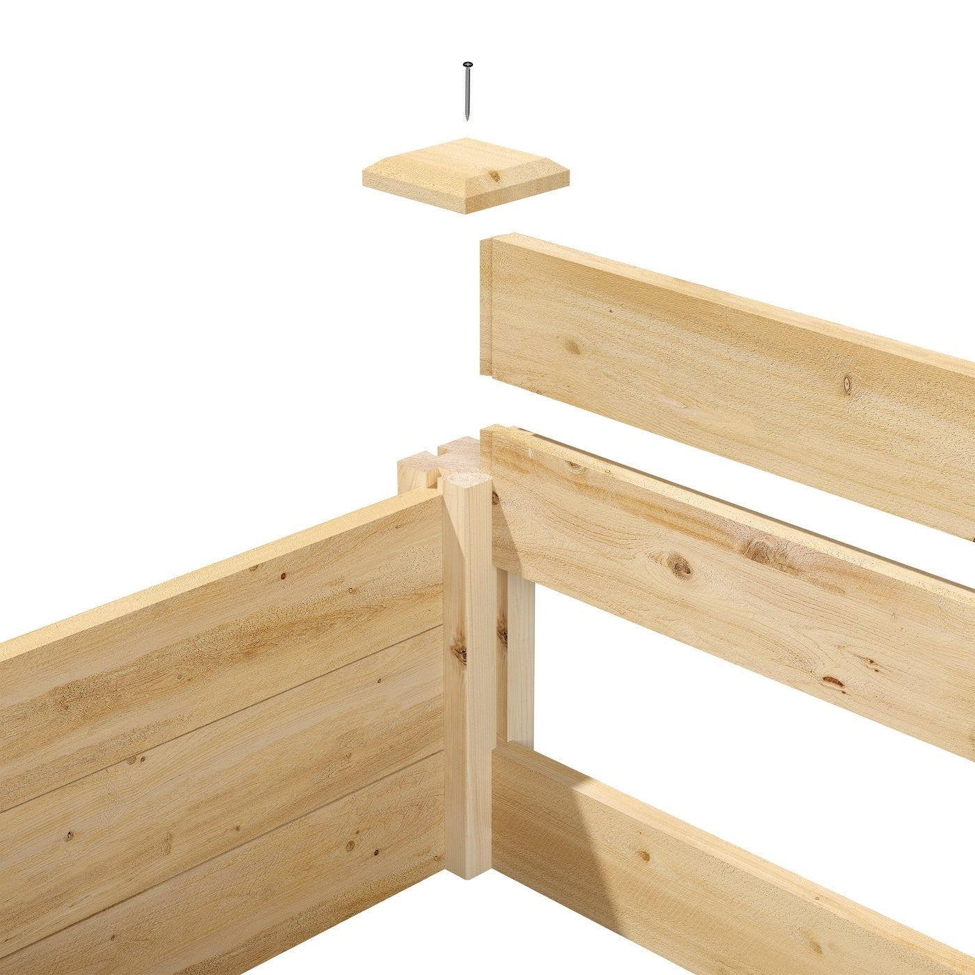 Huerto elevado de madera de cedro de 4 pies x 8 pies - Hecho en EE. UU.