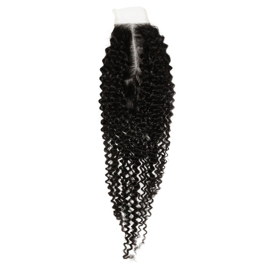 Cierre de cabello humano con encaje transparente Jerry Curl 2x6