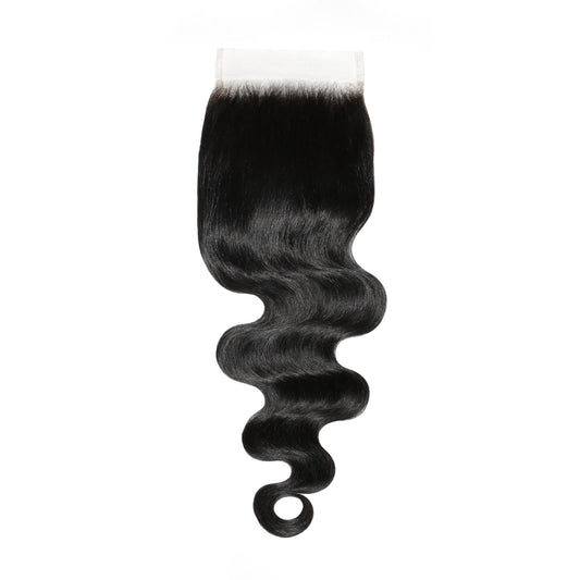 Cierre de cabello humano con encaje HD 5x5 ondulado color negro azabache