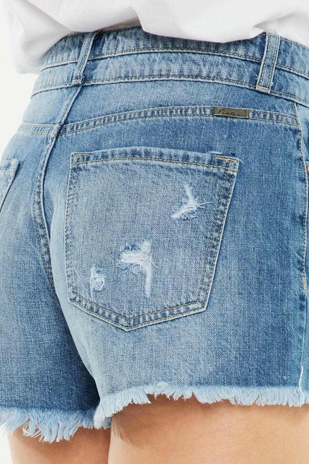 Pantalones cortos de mezclilla de tiro alto Kancan Premium de Trendsi