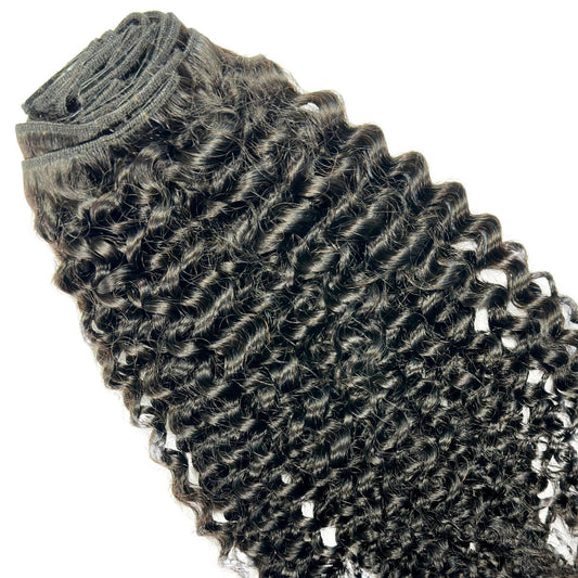 Extensiones de cabello 100% humano rizado Kinky con clip