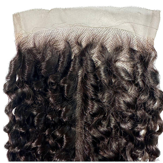 Cierre de pelo humano Kinky Curly 5x5 HD Lace