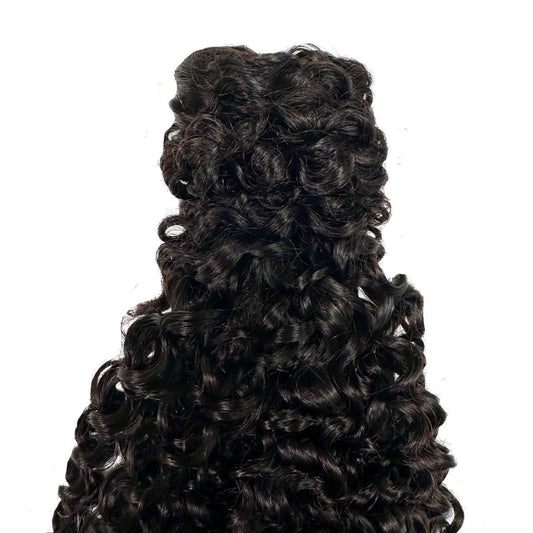 Cola de caballo de cabello humano 100 % rizado y con textura Kinky