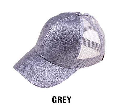 Gorros de moño desordenado con purpurina C.C