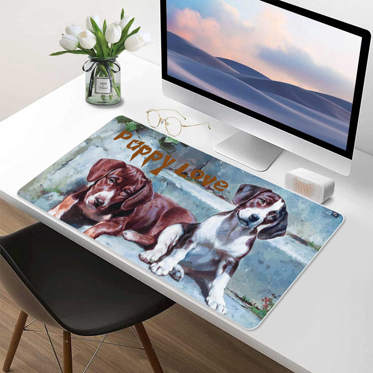 Puppy Love Cute Puppies 40" x 20" Desk Mat