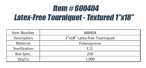 Latex-Free Tourniquet -Textured 1"x 18"
