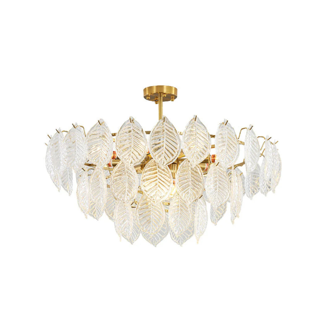Candelabro moderno de cristal con forma de hoja
