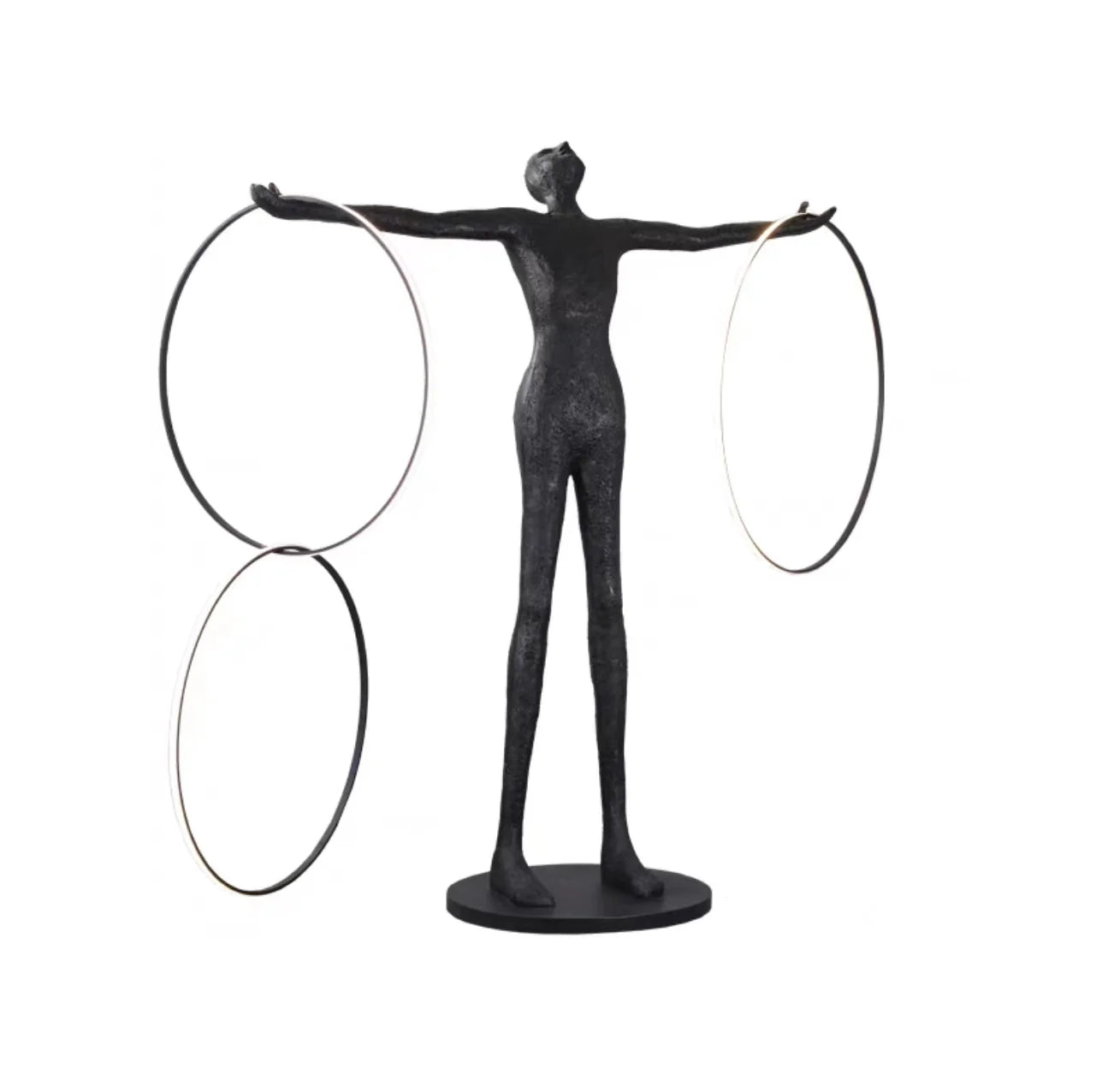 Lámpara de pie con figura de aro de escultura Liva