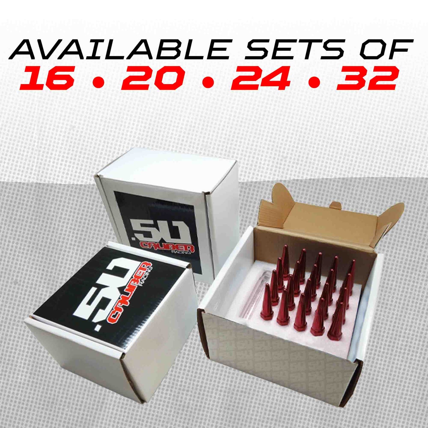 12x1.25mm Extended Spike Lug Nuts - 60 Degree Taper Seat