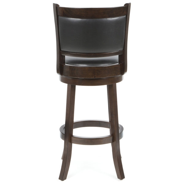 Taburete de bar giratorio Cappuccino de 29 pulgadas con asiento de cuero sintético