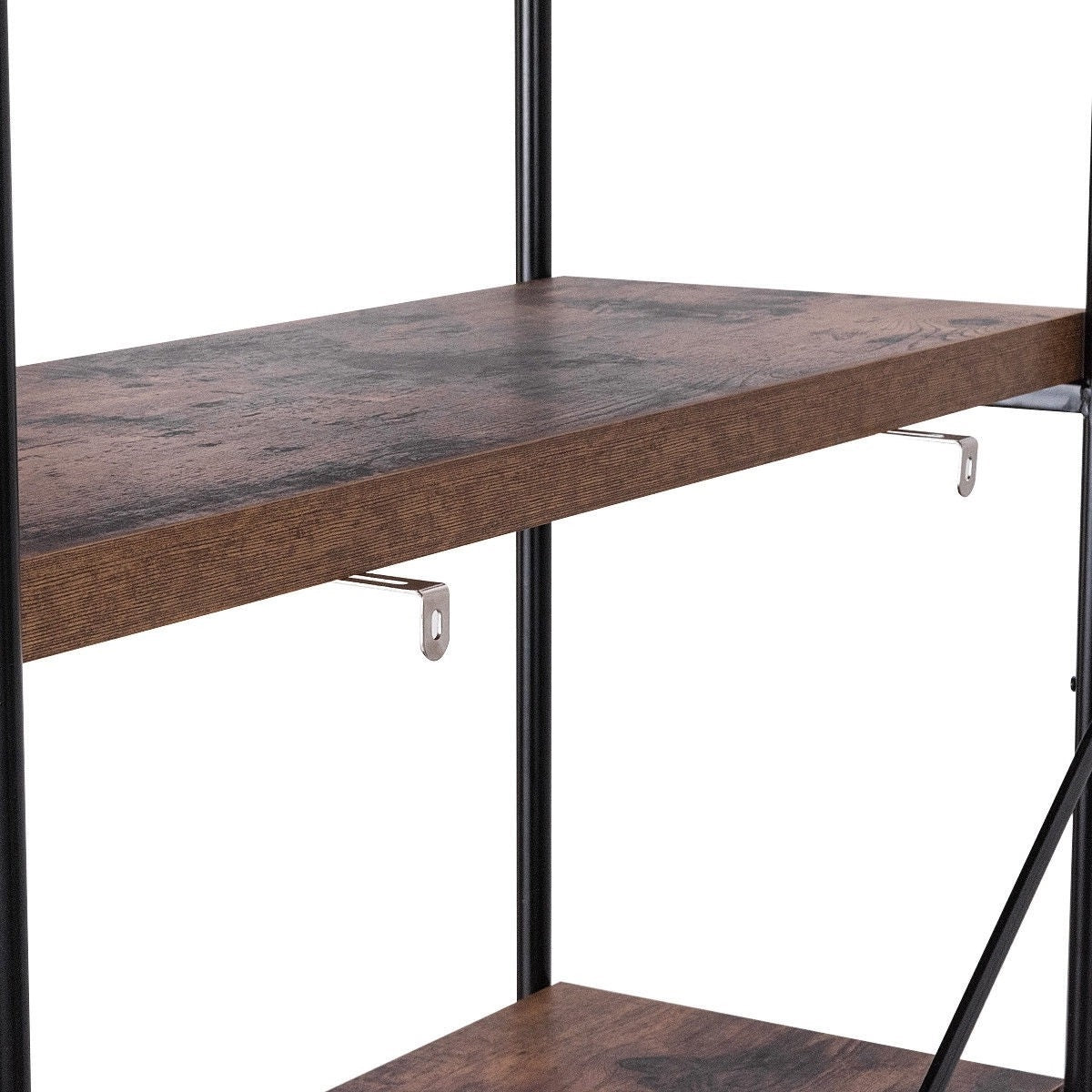 Estantería de Almacenamiento de 5 Niveles de Metal y Madera Industrial