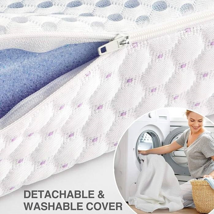 Cubrecolchón de espuma viscoelástica de 3 pulgadas tamaño King con funda extraíble tipo cajón deflectora