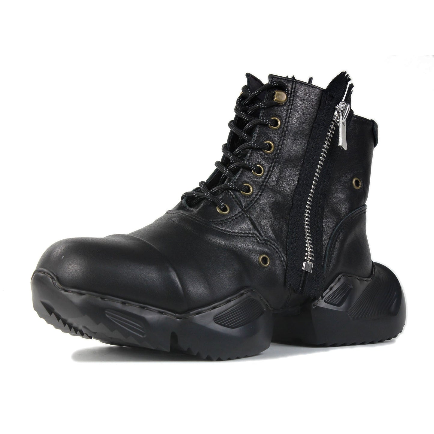 Botas de moto de cuero atléticas para hombre OS-5008-S-8-Clásico-Negro