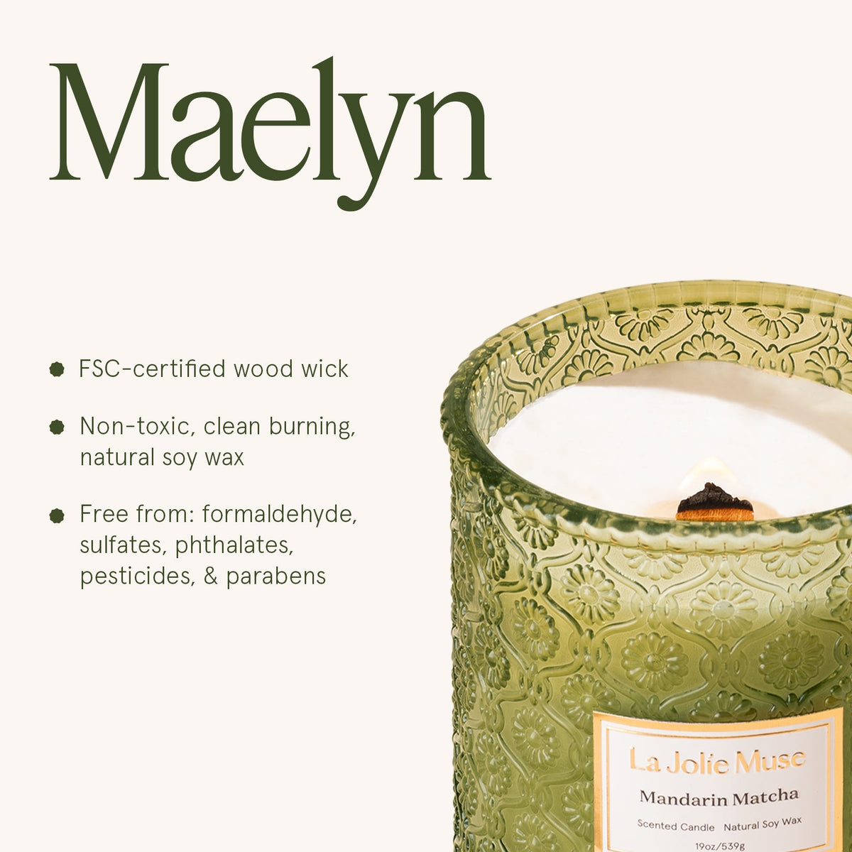 Maelyn - Mandarin Matcha 19oz Candle