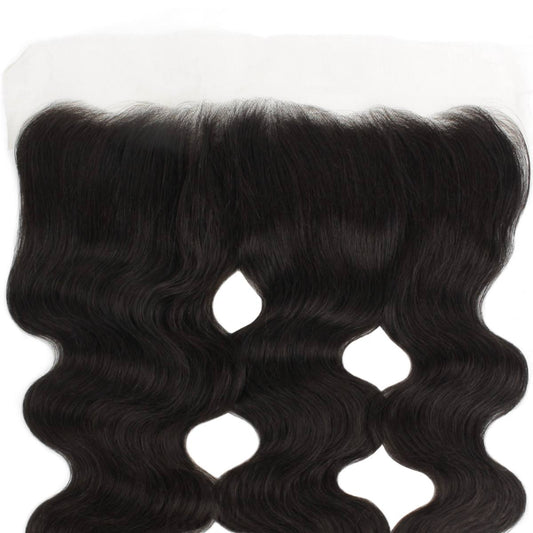 Frontal de Cabello Humano de Encaje Transparente 13x4 con Ondas Corporales Malayas