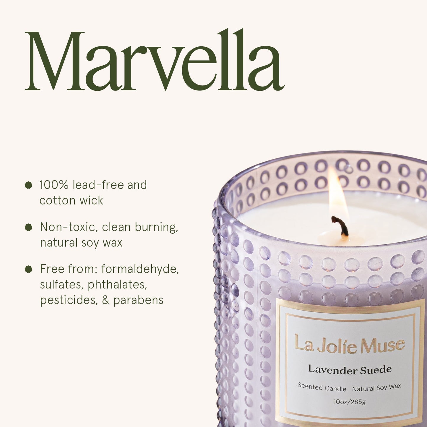 Marvella - Lavender Suede 10oz Candle