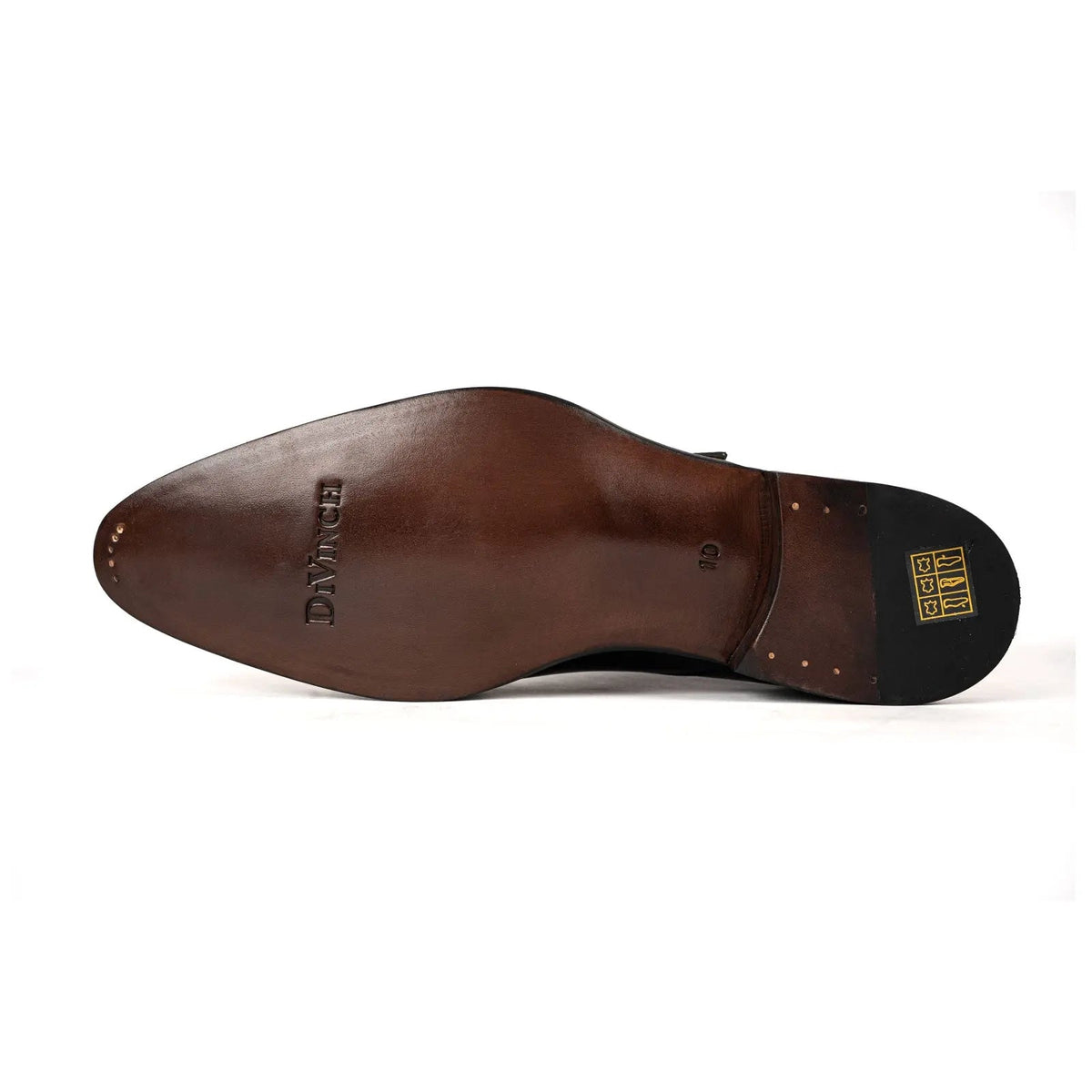 Black Plain-Toe Cow Leather Monk Shoes