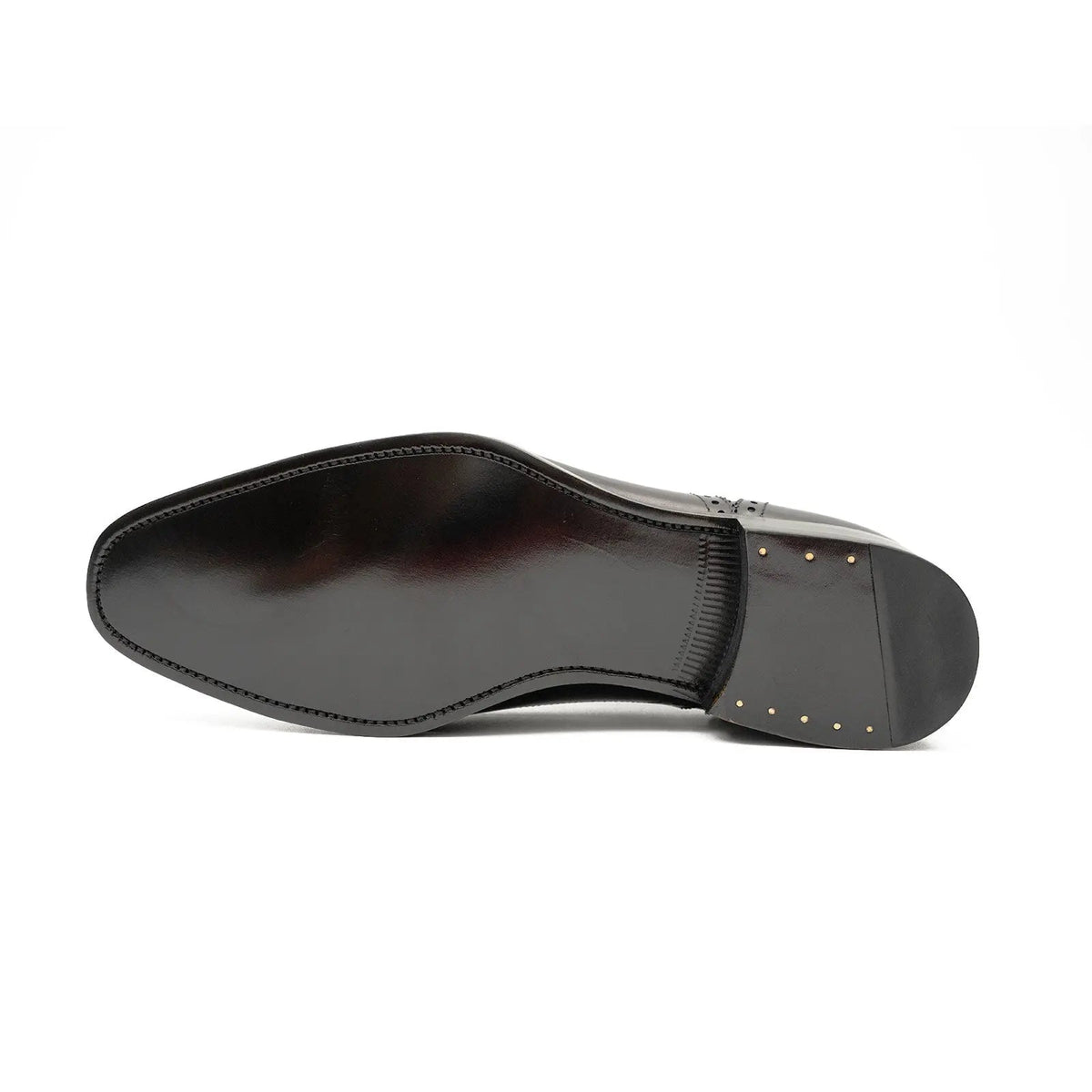 Black Cap-Toe Calf Leather Oxford Shoes
