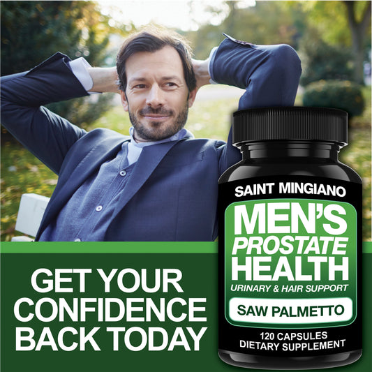 Salud de la Próstata para Hombres - 120 Cápsulas de Suplementos Avanzados para la Próstata con Saw Palmetto