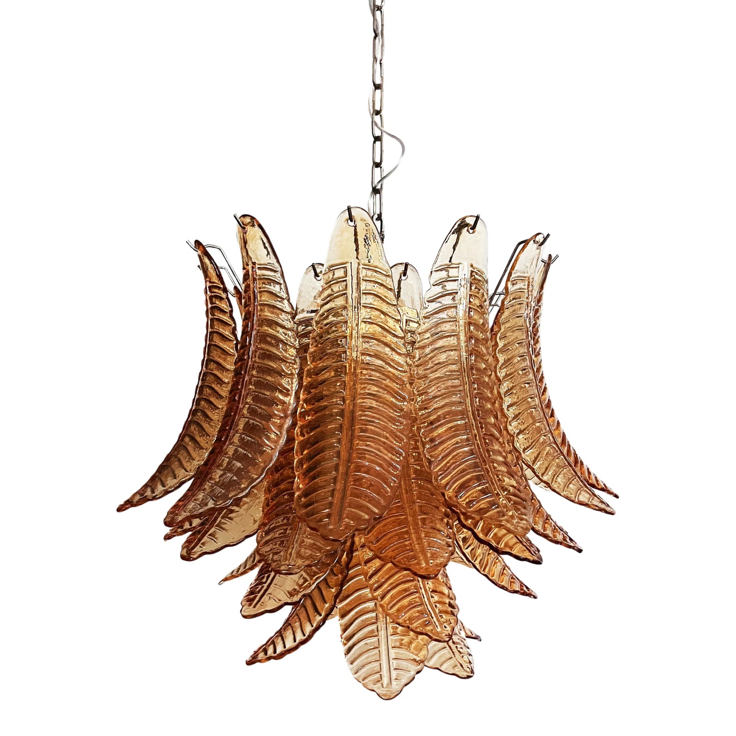 Lámpara de araña de cristal Murano Amber Ferns