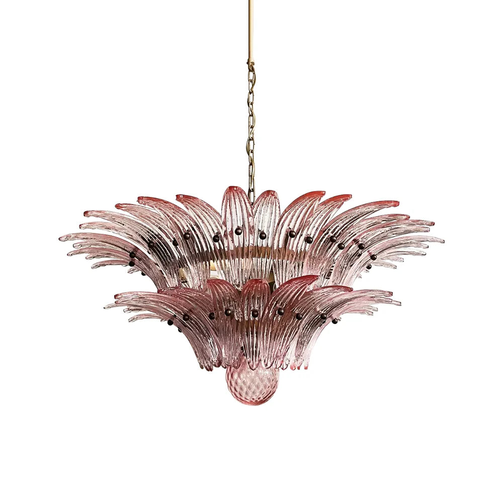 Lámpara de araña Murano Palmette Rosa