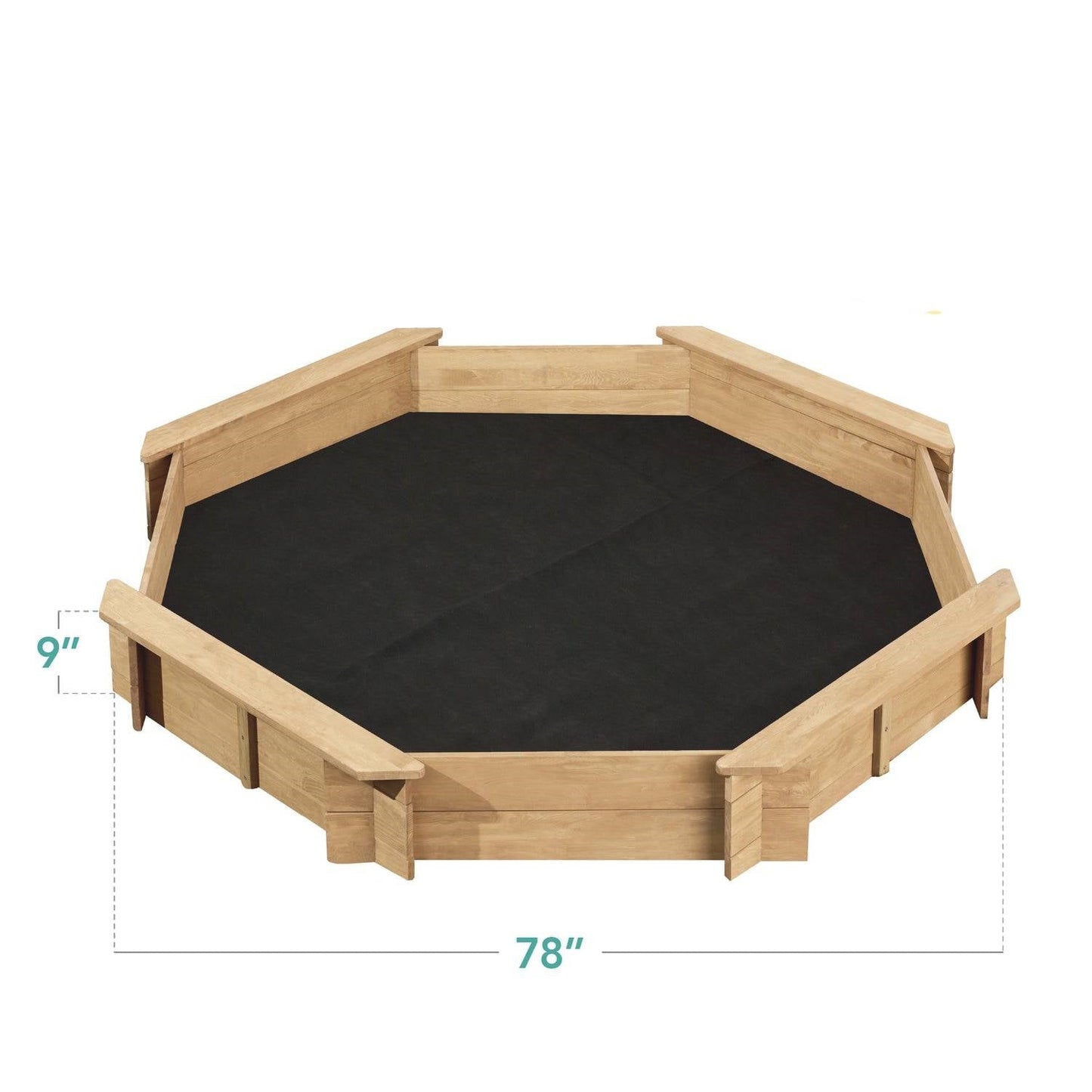 Arenero Octagonal para Niños de Madera Natural