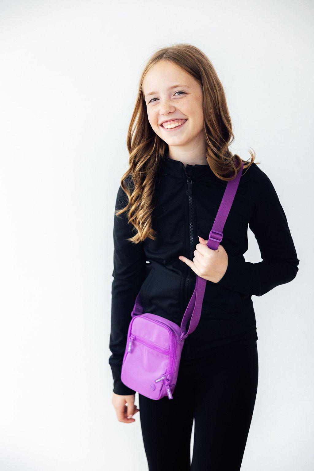 Bolso bandolera morado neón