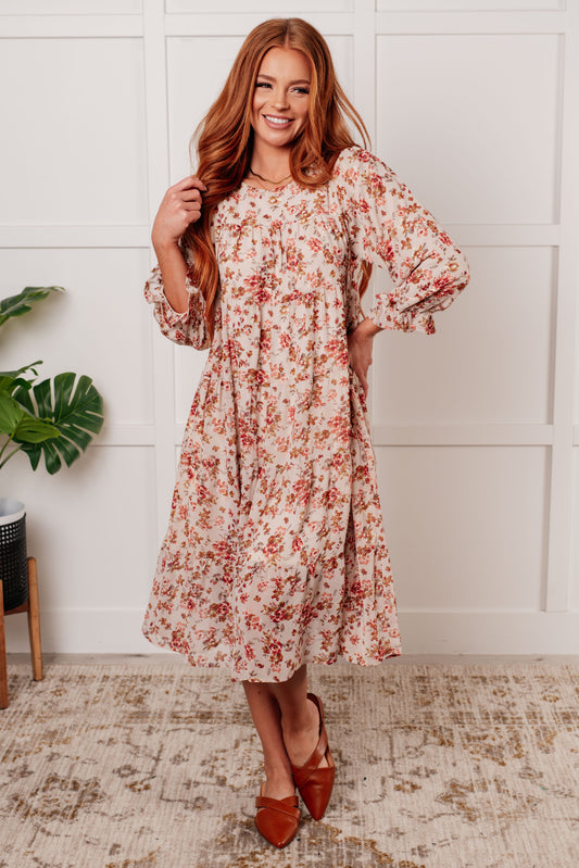 Vestido Floral con Mangas Abullonadas Next to You