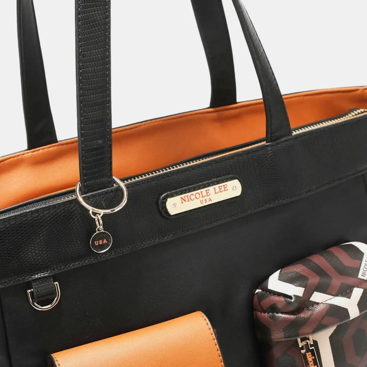 Trendsi Geometric Tote Bag Vegan Leather — Spacious Everyday Shoulder Bag