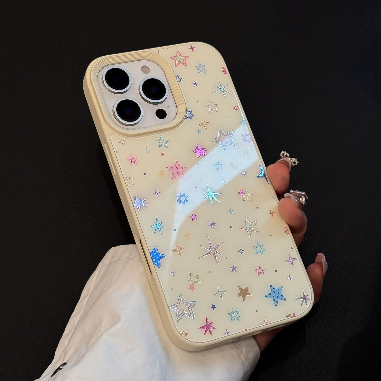 Gilt colorful stars Apple 16 mobile phone case for iPhone16Pro max small fresh 15 anti-drop 14/13