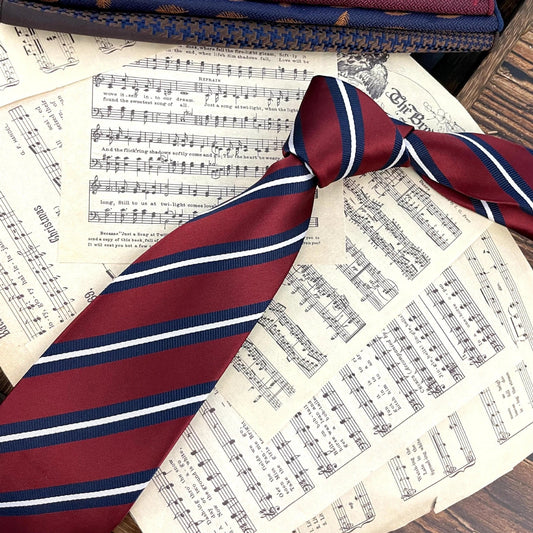 Men's Ties Retro Coffee Color Orange Red Striped Tie Hand Hit 8CM