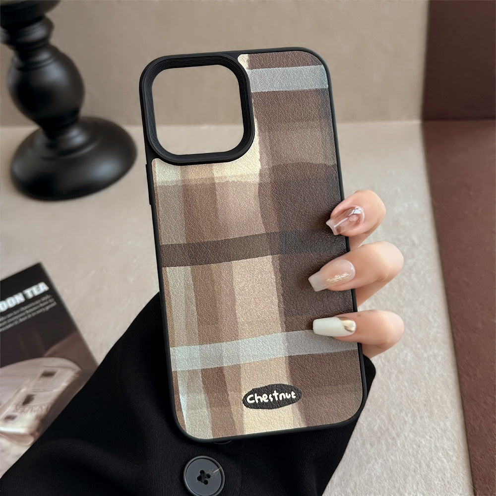 Funda para teléfono móvil iPhone 13 Maillard 11, medieval a cuadros, Apple 16, piel, 17pro max, 15
