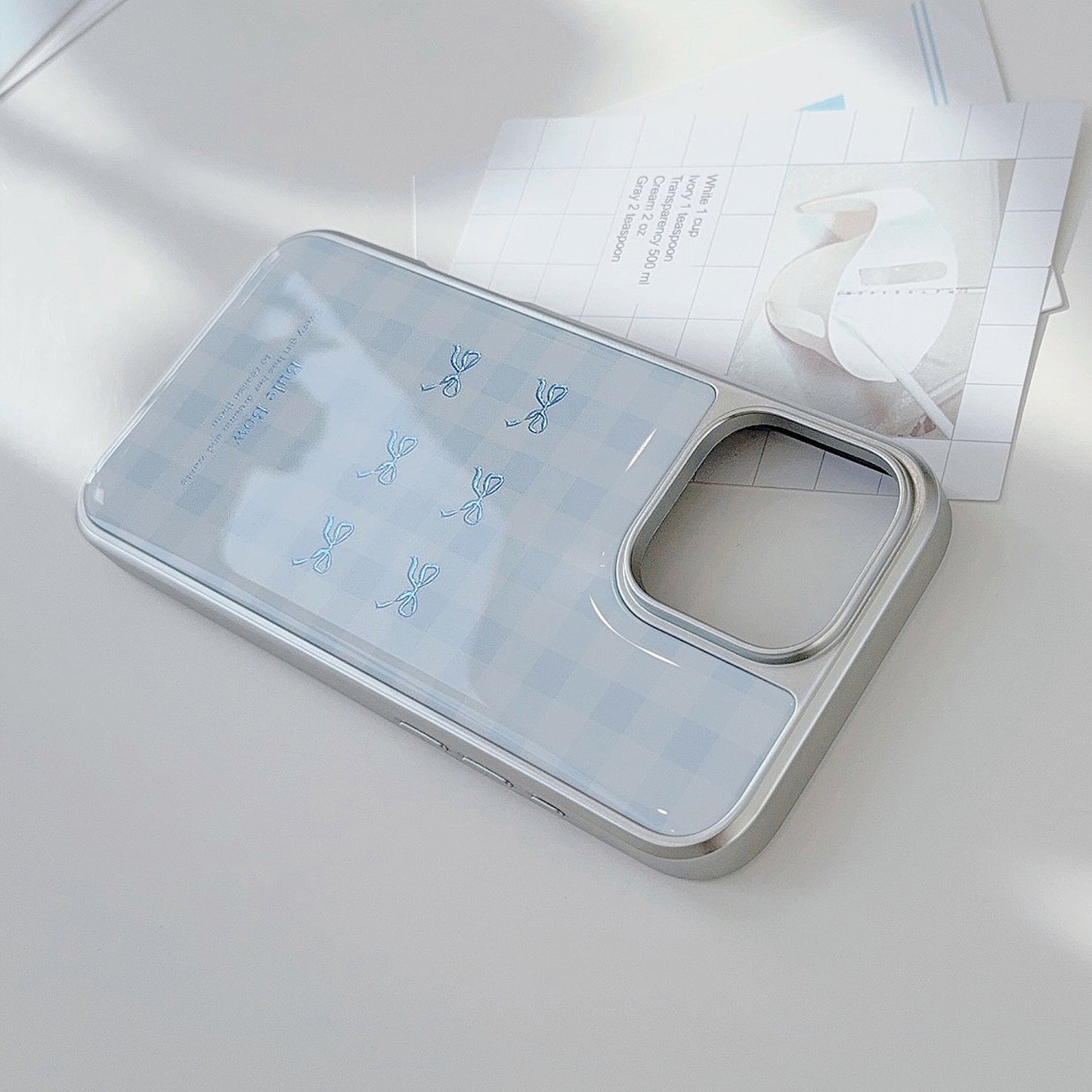 Funda de teléfono móvil dorada para iPhone 16, 17Pro Max, a cuadros azules, 14, galvanizado, 13, epoxi, 15, para Apple/Huawei