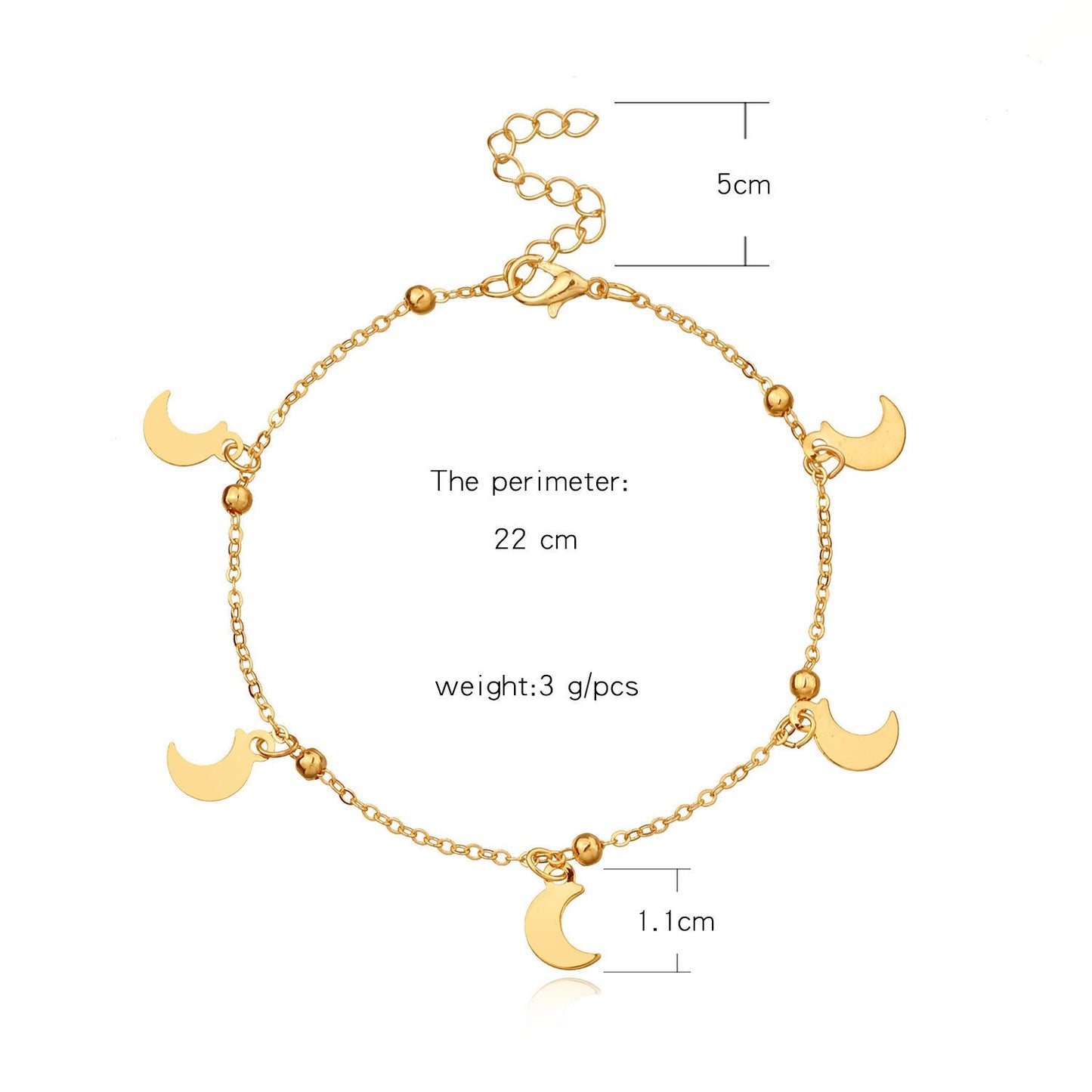 Moon Charm Foot Bracelet