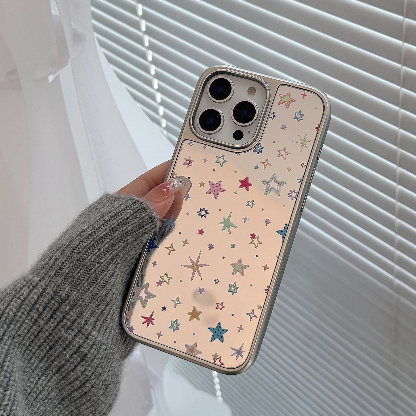Dopamine star applies to 16 apple 15promax mobile phone case iphone17 mirror 13 electroplating 15 sweet cool hard