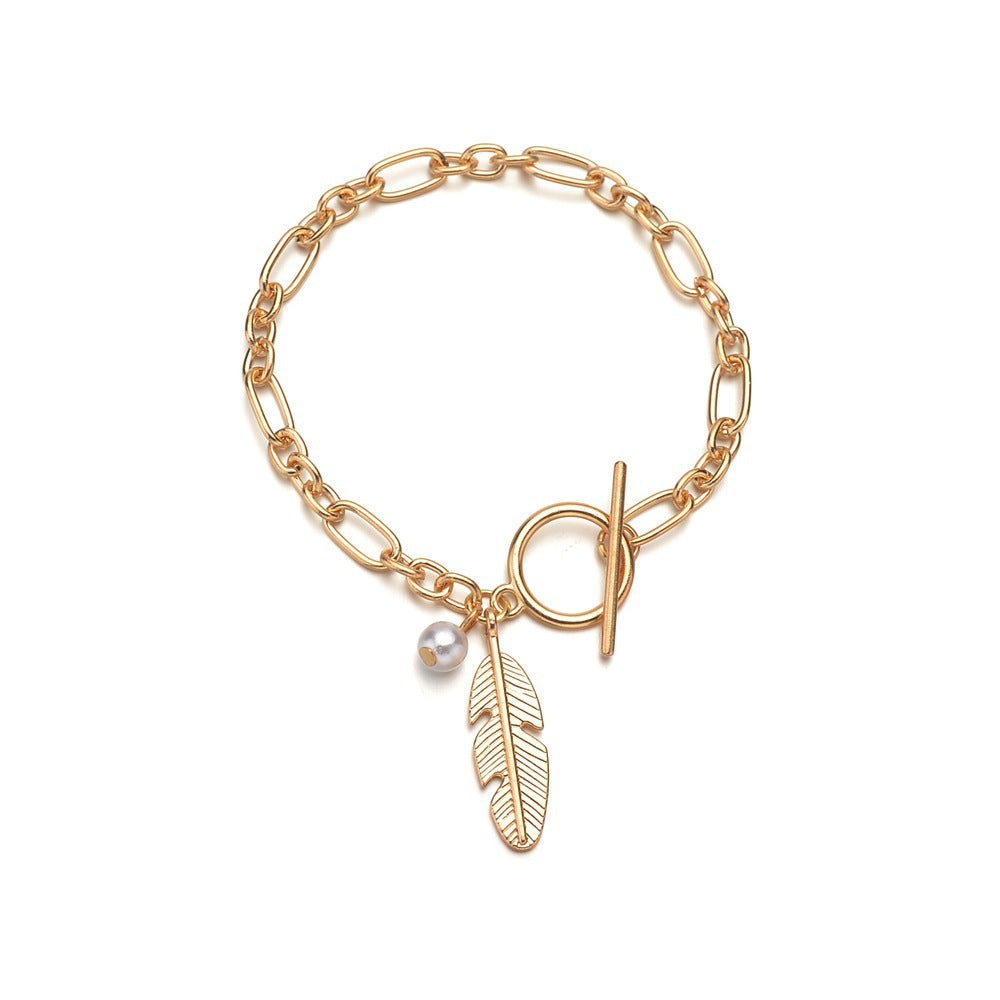 Leaf Charm Chain Bracelet