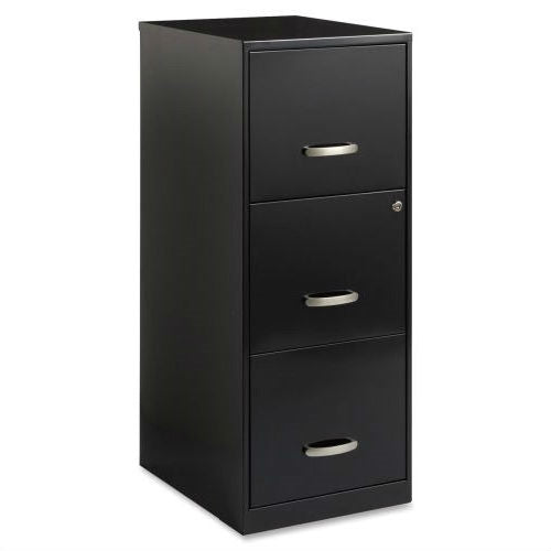 Archivador vertical de 3 cajones de metal negro - Ideal para la oficina en casa