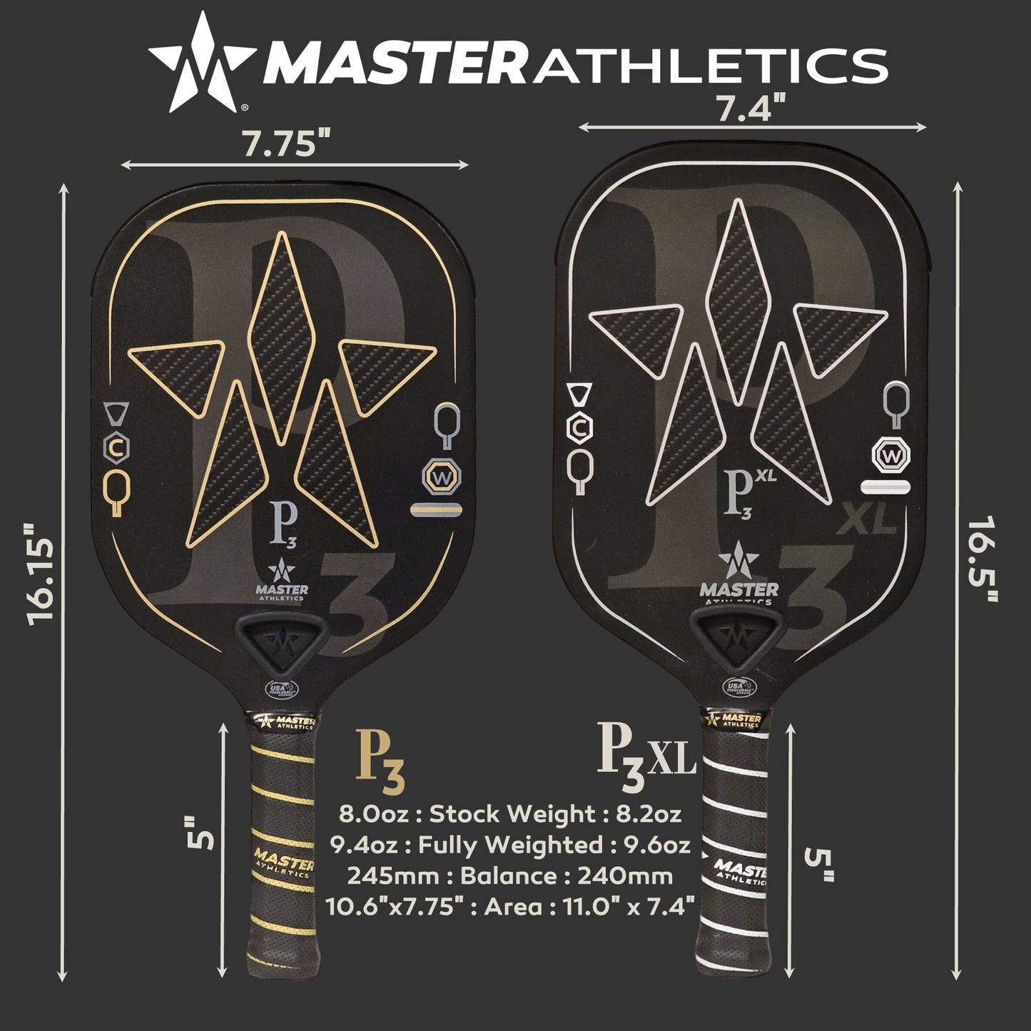 MASTER ATHLETICS P3 PICKLEBALL PADDLE